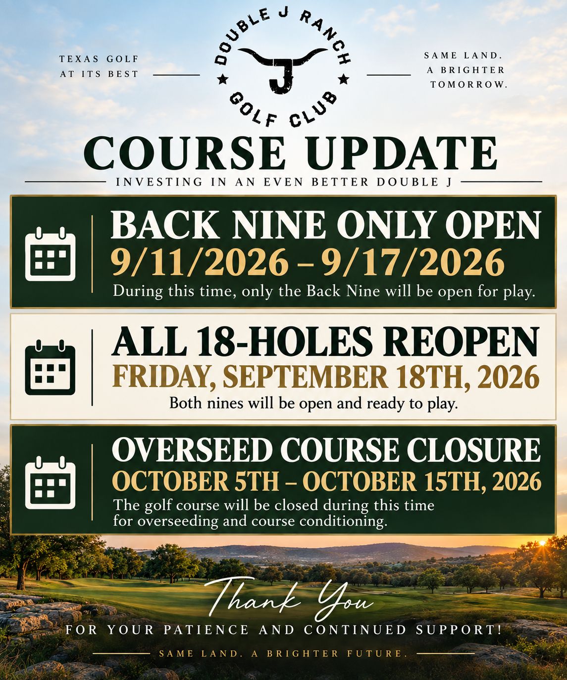 Double J Ranch Cart Path Improvements June 1 to 28